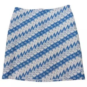 Talbots Blue Umbrella Printed Mini Skirt Size 10